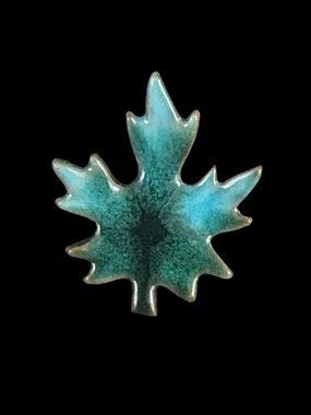 Pottery Brooch, Maple Leaf